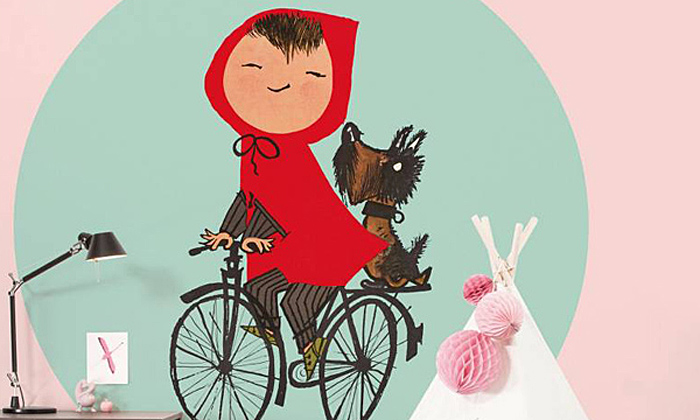 behangcirkels, behangcirkels meisjeskamer, behangcirkel kinderkamer, meisjeskamer inspiratie