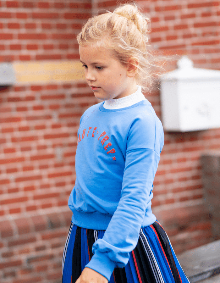TOPitm Meisjes sweater - Adriana - Licht blauw ,  blauwe meisjes sweater, meisjeskleding blauw