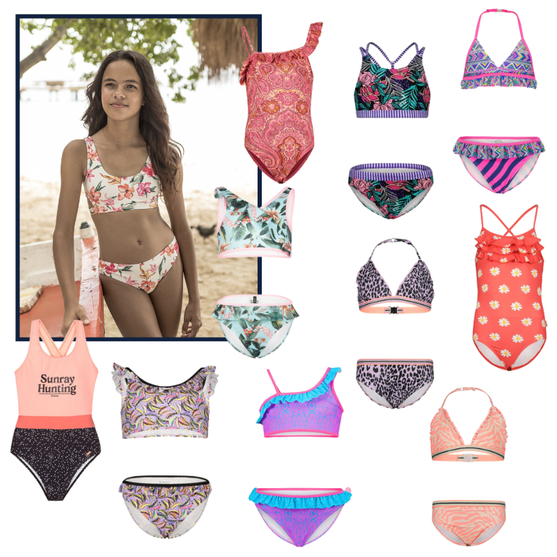 shopping collage bikini badpak